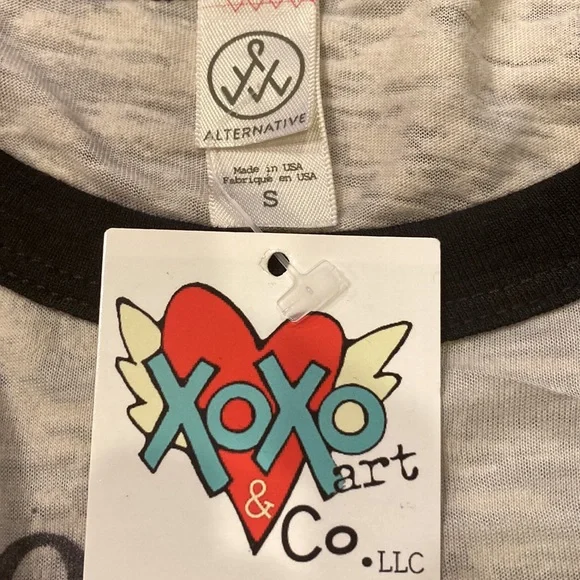 NWT Peace Love & Shown Rabbit/Goat - Baseball style Tee - XS, S, M, L (ABBA) - Picture 11 of 14